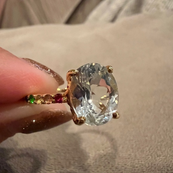 Blue topaz ring size 8 - Picture 3 of 4